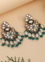   Festival Wear  Rama Color Kundan Earrings